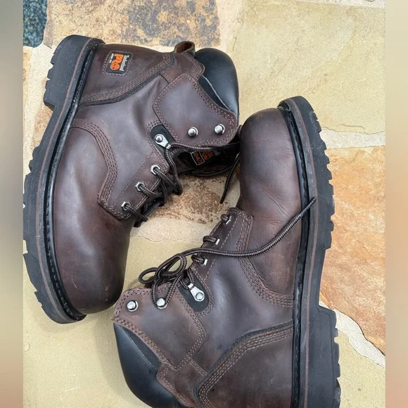 Timberland Pro Pit Boss 6” Work Boots Shoes Steel Toe 33034 Brown Size 9.5 M - Picture 4 of 15